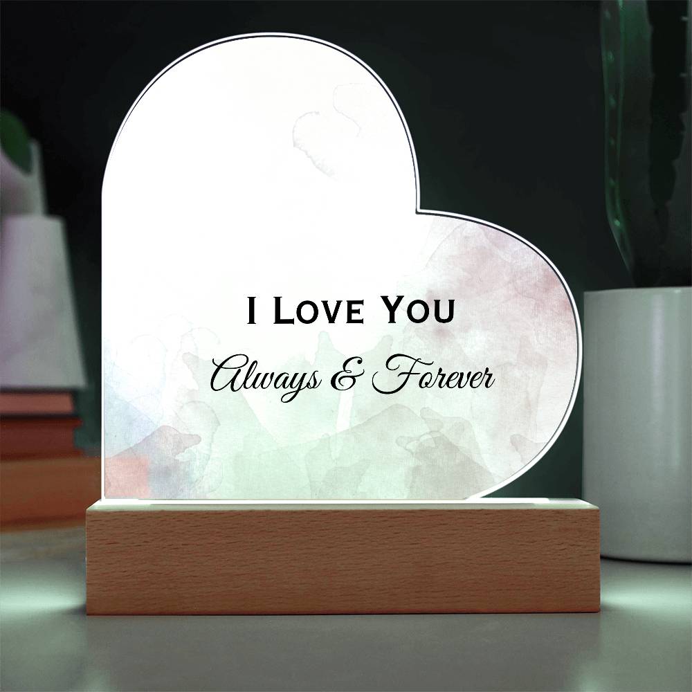 I  LOVE YOU MORE ACRYLIC HEART PLAQUE
