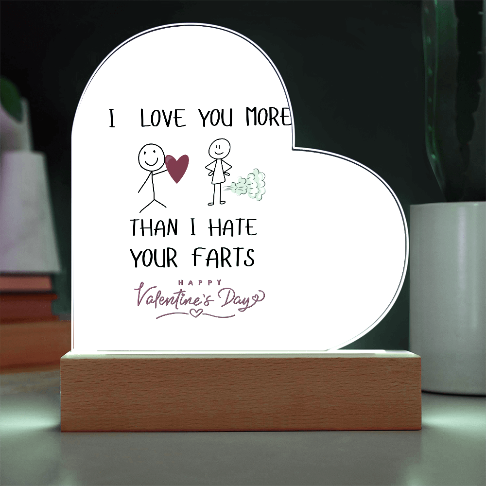 I  LOVE YOU MORE ACRYLIC HEART PLAQUE