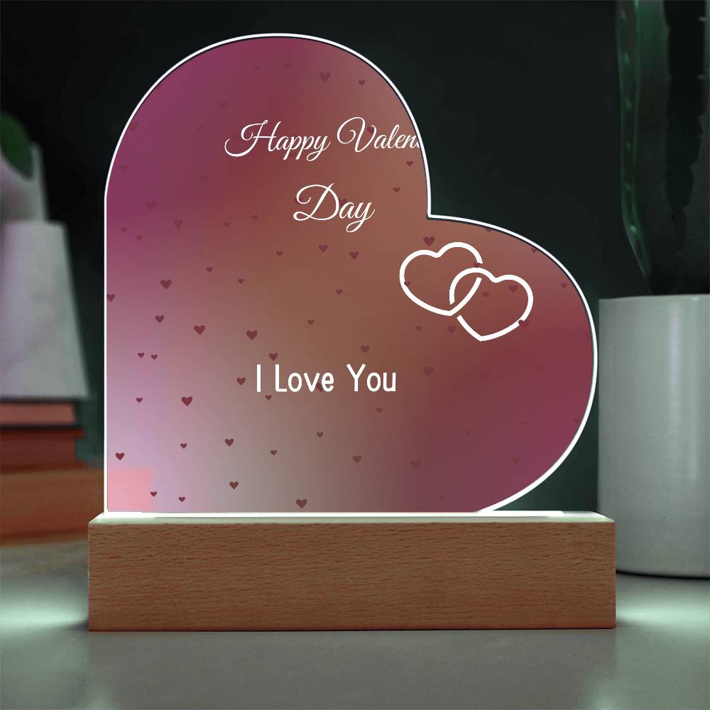 VALENTINES DAY ACRYLIC HEART PLAQUE