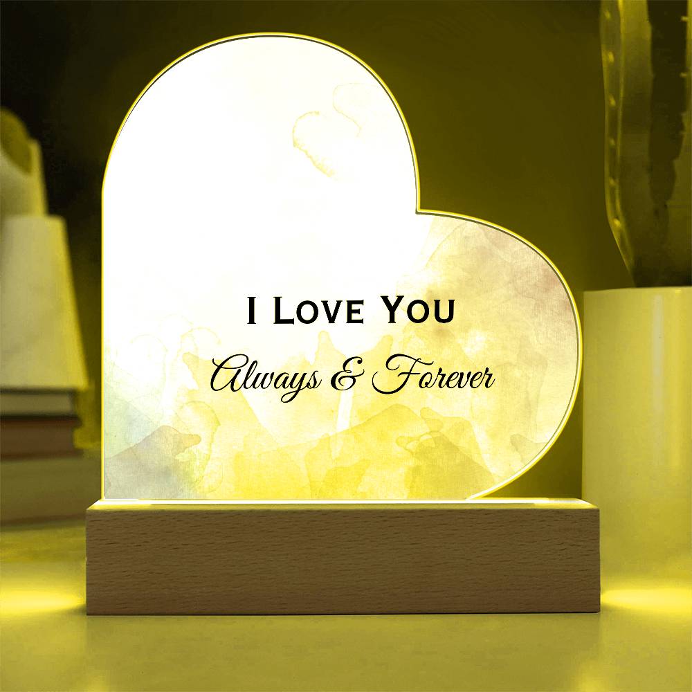 I  LOVE YOU MORE ACRYLIC HEART PLAQUE