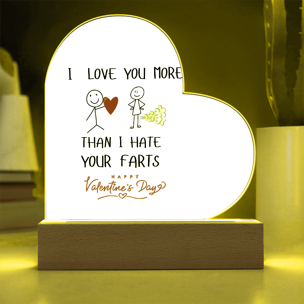 I  LOVE YOU MORE ACRYLIC HEART PLAQUE