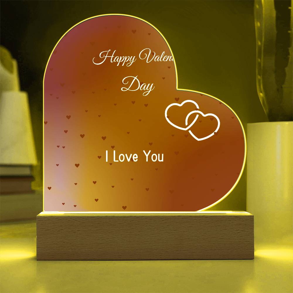 VALENTINES DAY ACRYLIC HEART PLAQUE