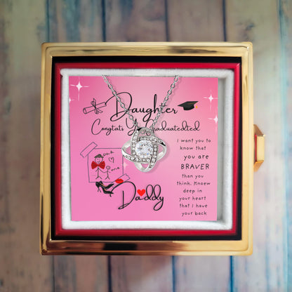 YOU ARE BRAVER THAN YOU THINK/ LOVE KNOT WITH ROTATING ROSE GIFT BOX
