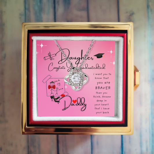 YOU ARE BRAVER THAN YOU THINK/ LOVE KNOT WITH ROTATING ROSE GIFT BOX