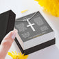 To My Man| Artisan Crafted Cross Necklace with POD Message Card.