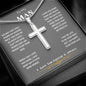 To My Man| Artisan Crafted Cross Necklace with POD Message Card.