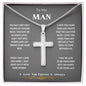 To My Man| Artisan Crafted Cross Necklace with POD Message Card.